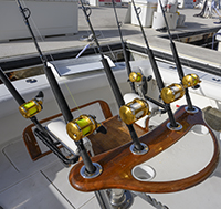 fishing chair with rods and reels for deep sea fishing seasons of Key West